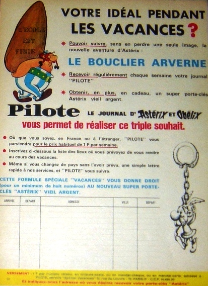 Asterix-Schlüsselanhänger aus Metall von Dargaud - Auslobung in 'Pilote' (1967).jpg